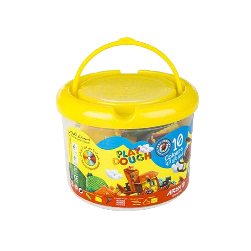 خمیر بازی 10 رنگ سطلی آریا
